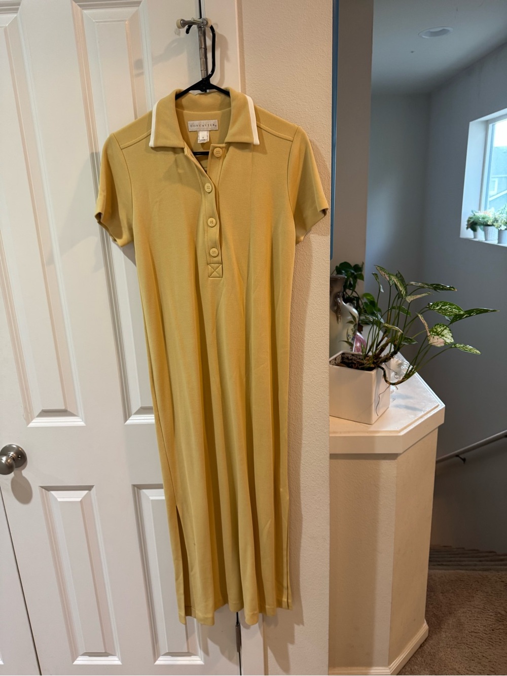Doncaster Yellow Polo-Style Midi Dress